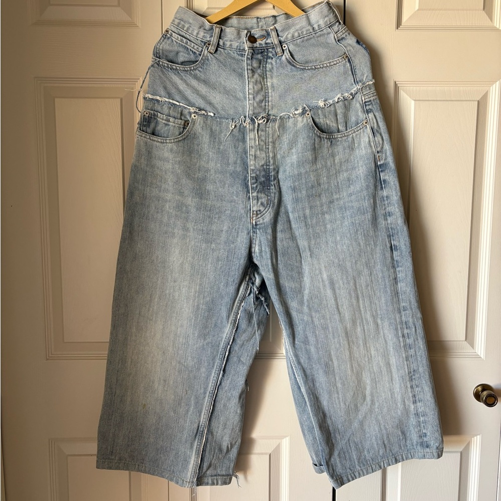Balenciaga | Cut up double baggy jean. Made in Italy. Distressed. Size Small - Picture 3 of 17